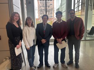 Photo of Amelia Rancour, Jessica Lang, PhD, Jeff Toretsky, MD, Samanyu Jadhav, Muhammed Murtaza, MBBS, PhD. 