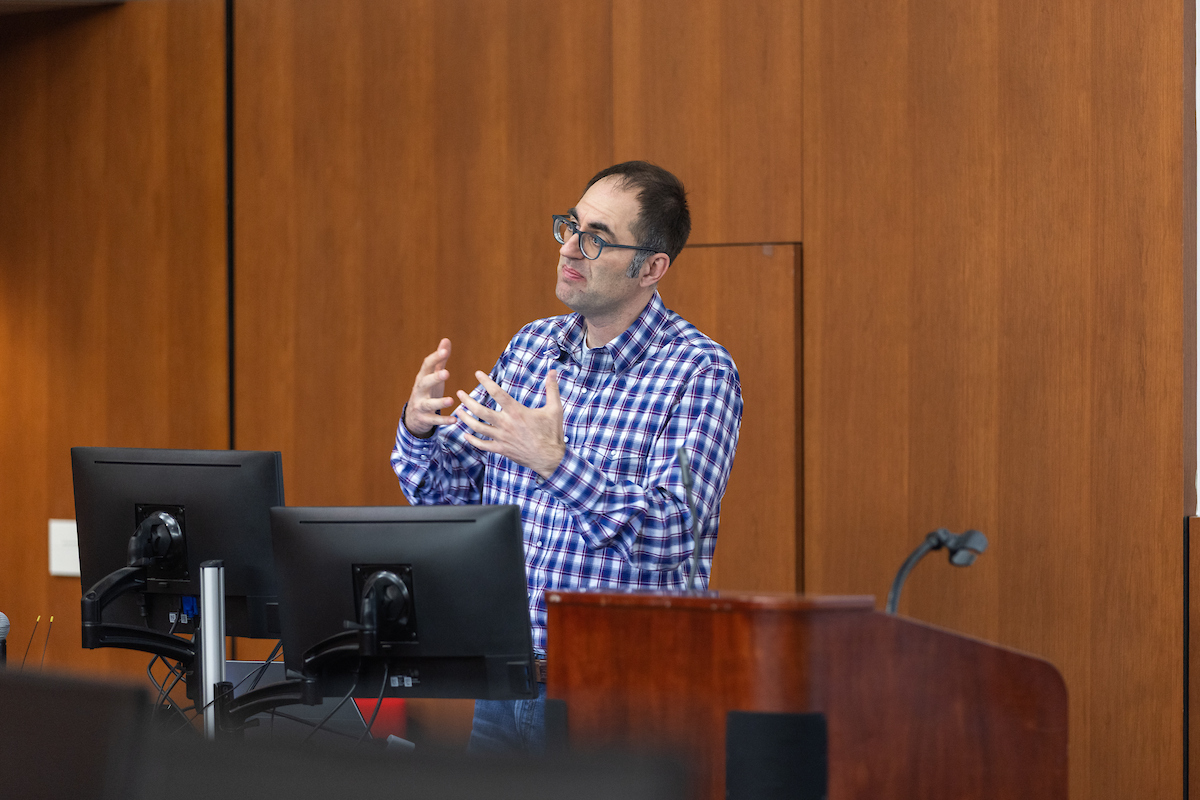 Josh Coon, PhD, gives his presentation.
