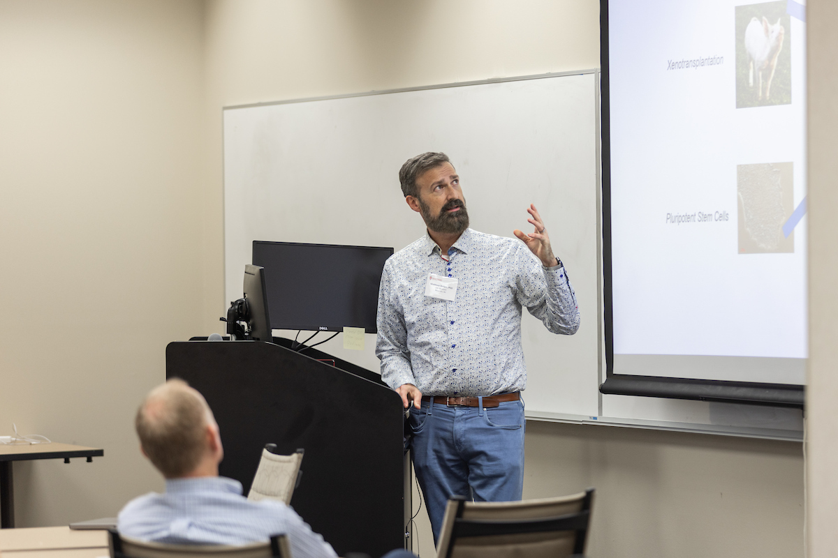 Matthew Brown, PhD, gives his presentation.